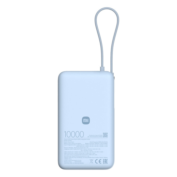 Xiaomi 67W Power Bank 10000mAh (Integrated Cable) - Ice Blue | Randcore