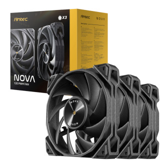 Antec NOVA 120 PWM Fan 3 Pack with Speed Controller - Black | Randcore