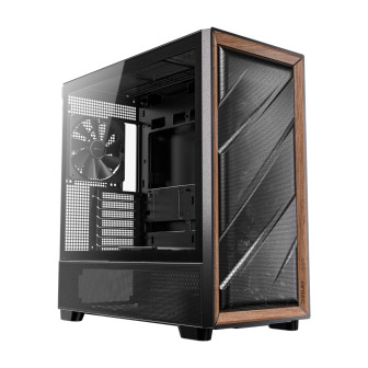Antec FLUX ATX WOOD Mid Tower Gaming Chassis – Black | Randcore