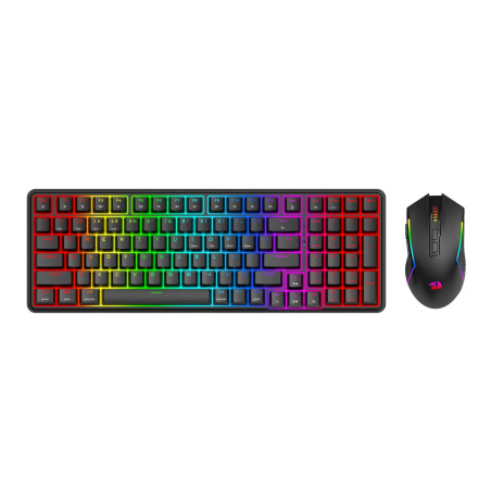 Redragon S162 RGB 3-Mode Wireless Mechanical Gaming Keyboard and Mouse Combo - Black | Randcore
