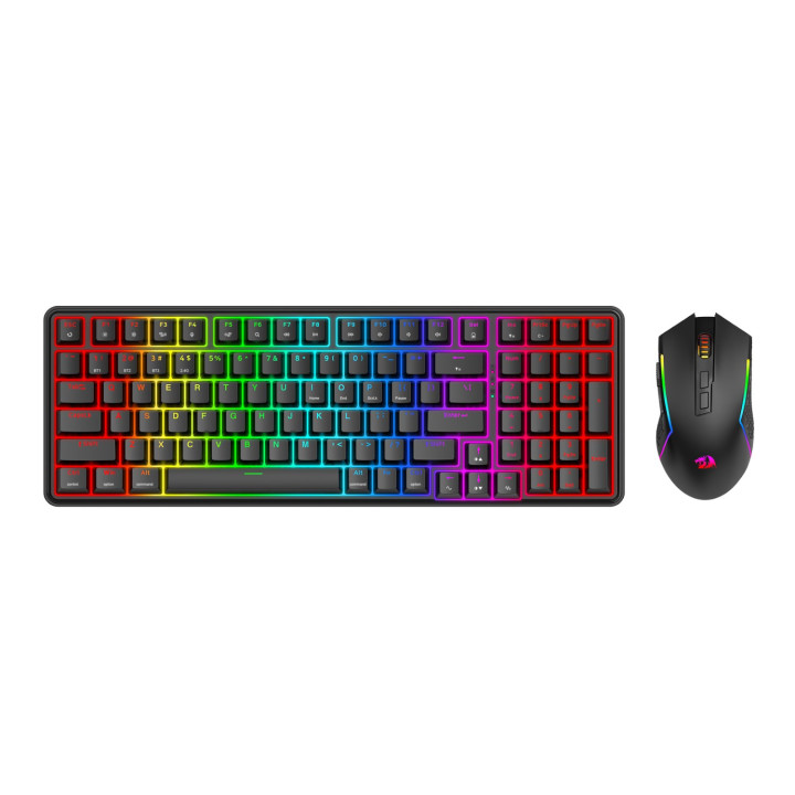 Redragon S162 RGB 3-Mode Wireless Mechanical Gaming Keyboard and Mouse Combo - Black | Randcore