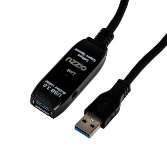 Gizzu USB 3.0 Active Extension Cable 5m - Black | Randcore