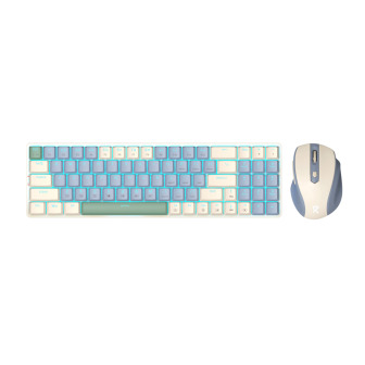 Redragon BS8772 Wireless Keyboard and Mouse Combo - Cream/Blue | Randcore