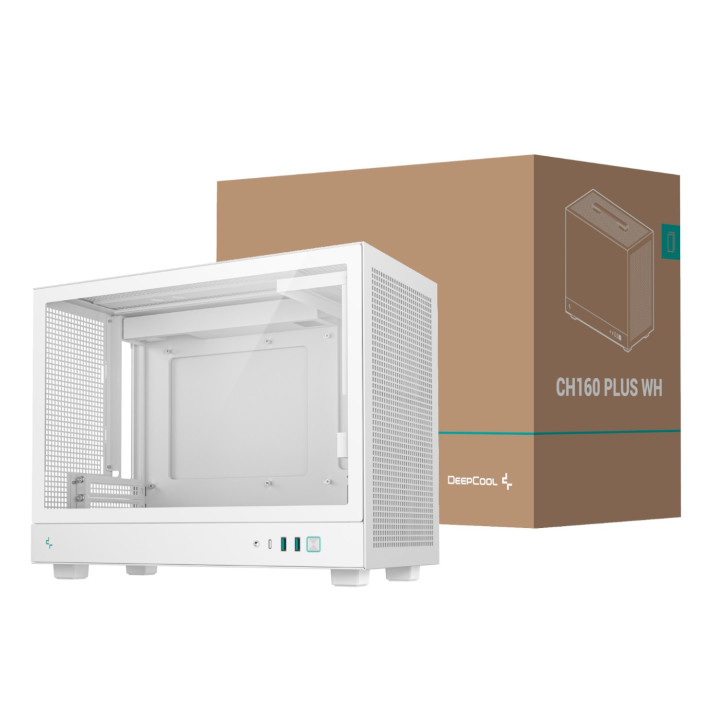 DeepCool CH160 PLUS Micro-ATX Chassis - White | Randcore
