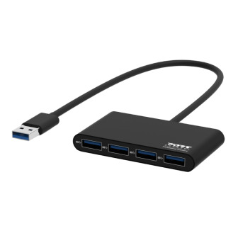Port USB3.0 to 4 x USB3.0 5Gbps 4 Port Hub - Black | Randcore