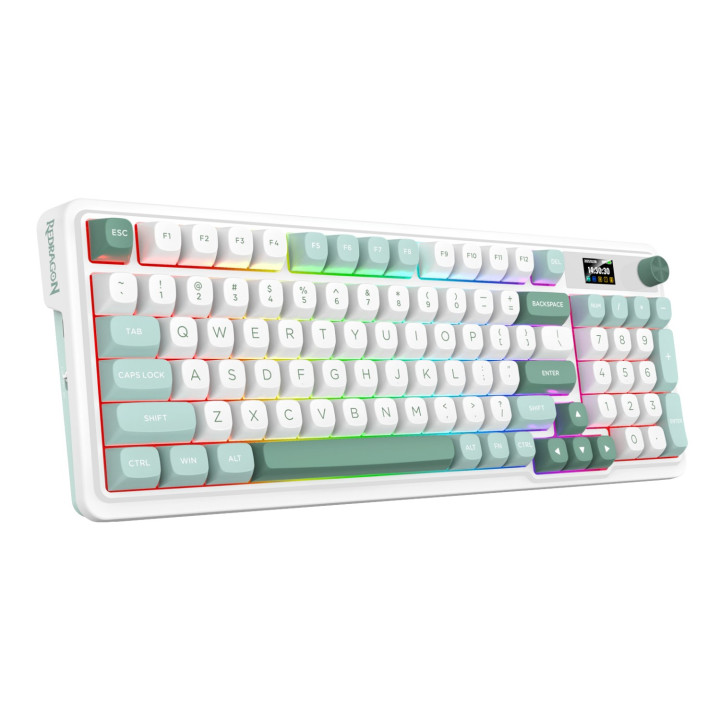 Redragon K719WGB GALATIN RGB PRO Full sized Wireless Gaming Keyboard - White | Randcore