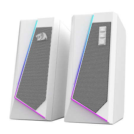Redragon GS20W ANVIL 3W 2.0 RGB Stereo Desktop PC Speakers - White | Randcore