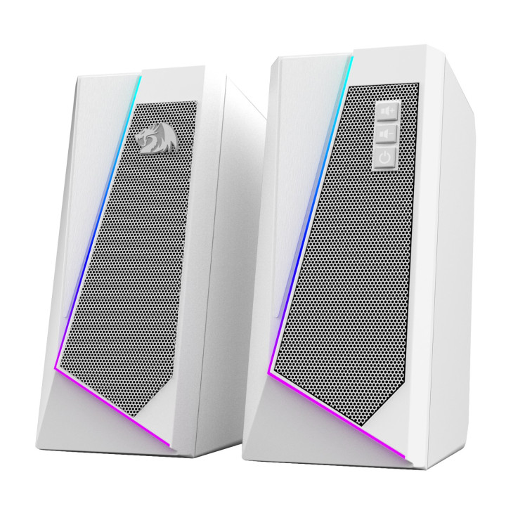 Redragon GS20W ANVIL 3W 2.0 RGB Stereo Desktop PC Speakers - White | Randcore