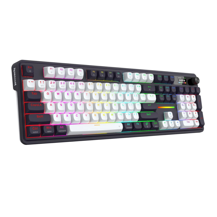 Redragon K762WB-RGB-PRO LCD Full-size Gasket Mechanical Keyboard - Black | Randcore