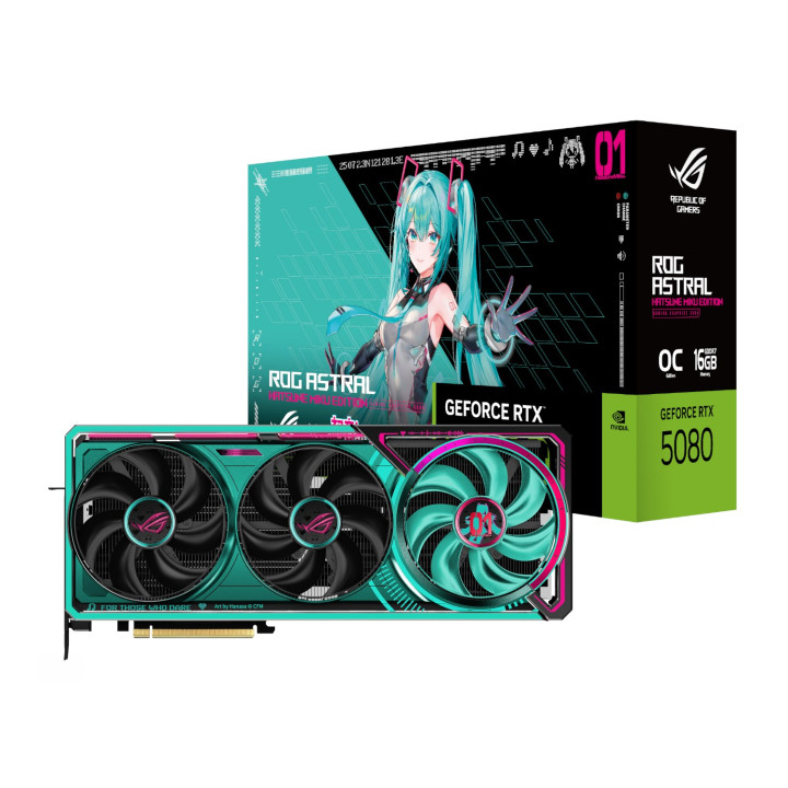 Asus ROG Astral GeForce RTX 5080 16GB GDDR7 OC Hatsune Miku Graphics Card | Randcore