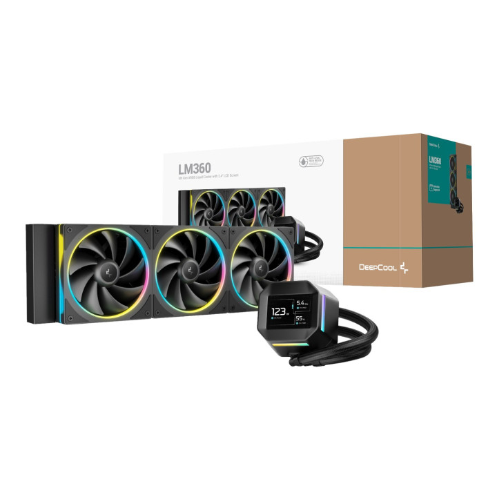 DeepCool LM360 ARGB 360mm AIO CPU Liquid Cooler - Black | Randcore