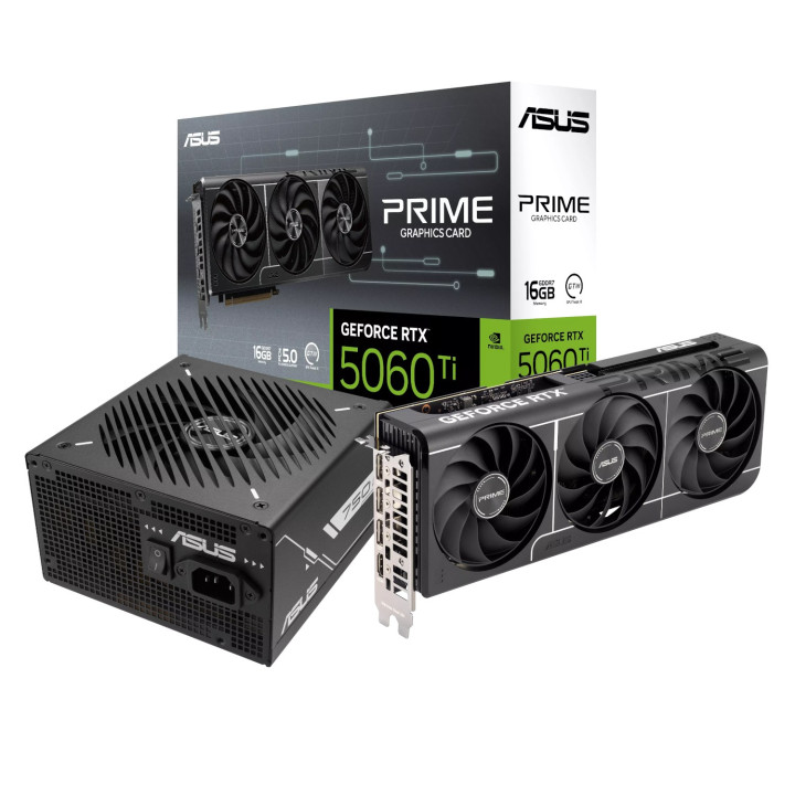 ASUS PRIME GeForce RTX 5060 Ti 16GB and 750W 80 PLUS Bronze Non-Modular Power Supply Bundle | Randcore