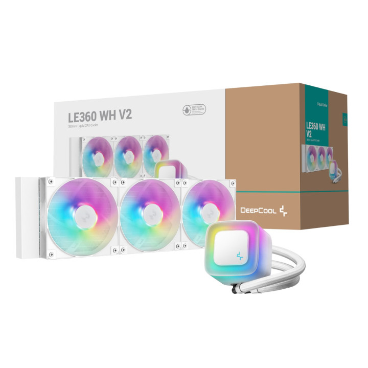 DeepCool LE360 V2 ARGB 360mm AIO Liquid Cooler - White | Randcore