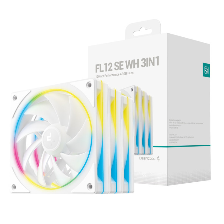 DeepCool FL12 SE 3-in-1 ARGB 120mm Fan 3 Pack - White | Randcore