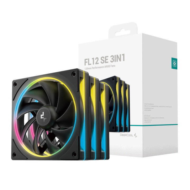 DeepCool FL12 SE 3-in-1 ARGB 120mm Fan Pack - Black | Randcore