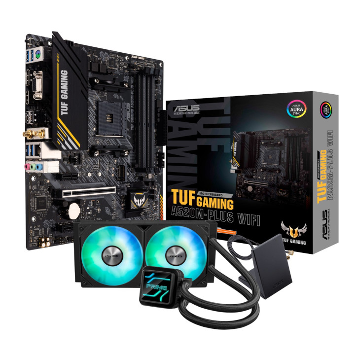 Asus TUF Gaming A520M-PLUS WiFi AM4 and Asus Prime LC 240 ARGB Liquid CPU Cooler Bundle | Randcore