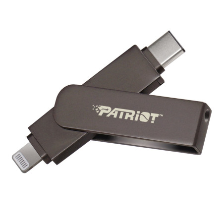 Patriot iLuxe Stick C 256GB USB 3.2 GEN 1 Type C + Lightning Flash Drive - Black | Randcore