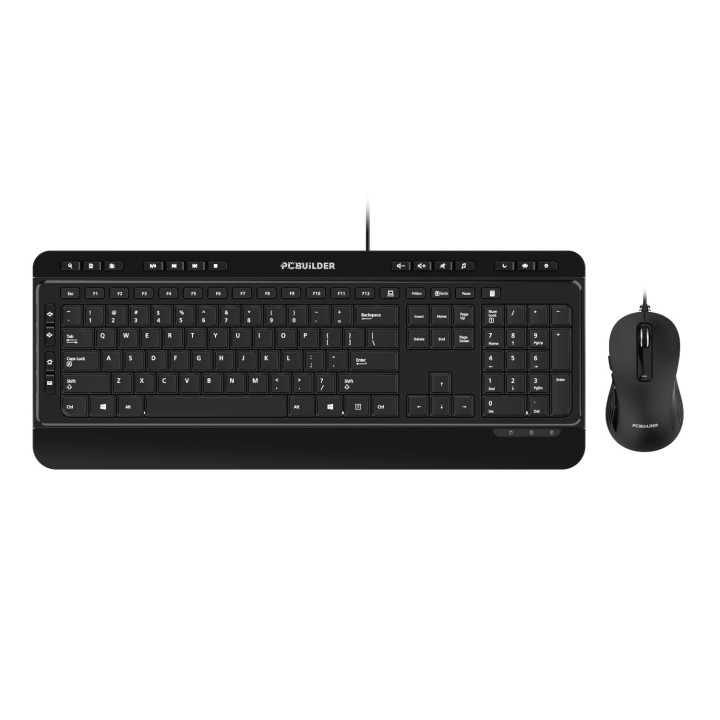 PCBuilder ALPHA Silent Wired Keyboard and Mouse Combo | Randcore