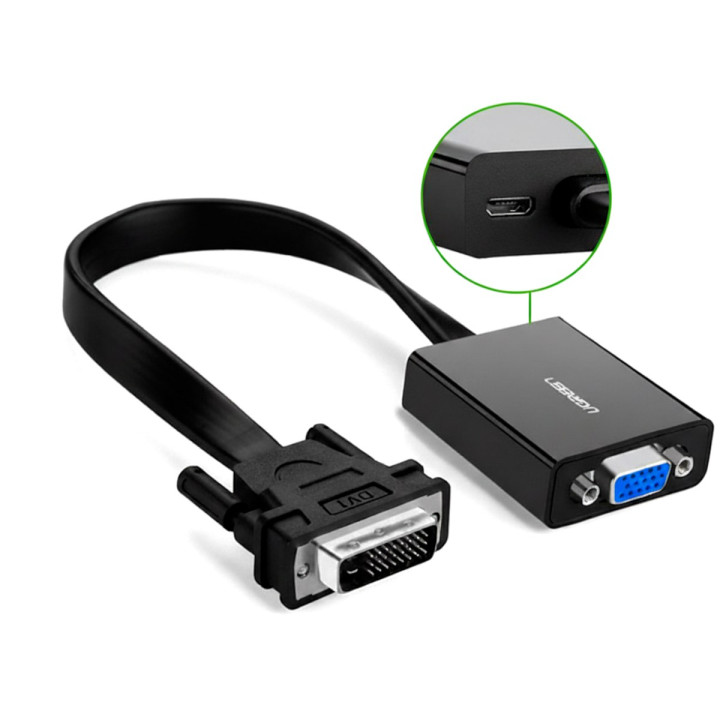UGREEN DVI-D 24+1 to VGA Active Video Adapter (Male to Female) – Black | Randcore