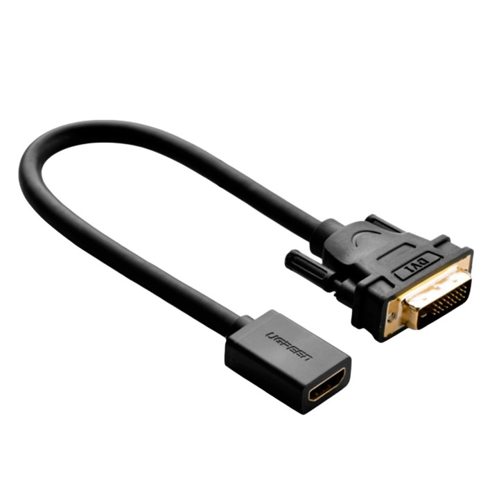 UGREEN DVI to HDMI Cable Adapter 15cm | Male to Female | 1080p Full HD – Black | Randcore