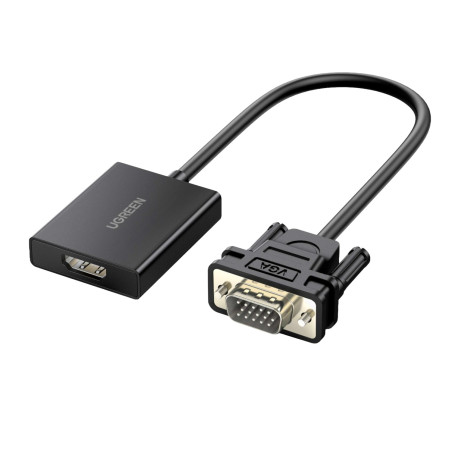 UGREEN VGA to HDMI Converter | Male to Female | 1080P Full HD – Black | Randcore