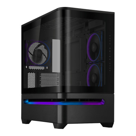 Asus Prime AP202 ARGB Curved Tempered Glass Micro-ATX Chassis – Black | Randcore