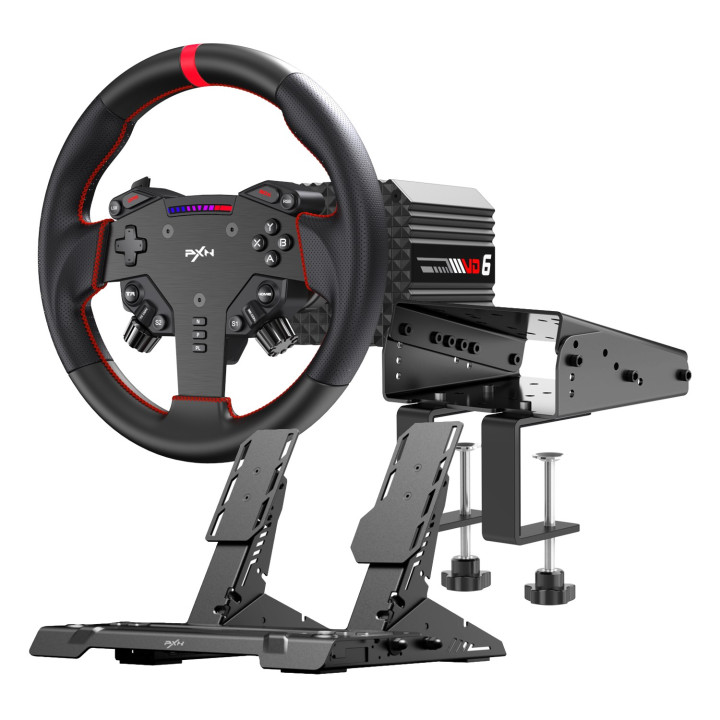 PXN VD6 Direct Drive Sim Racing Wheel | PD-HM Dual Pedal | Z9 Clamp Bundle | Randcore