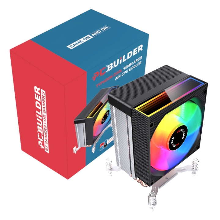 PCBuilder TYHPOON COOL 90mm Air CPU Cooler - Black | Randcore