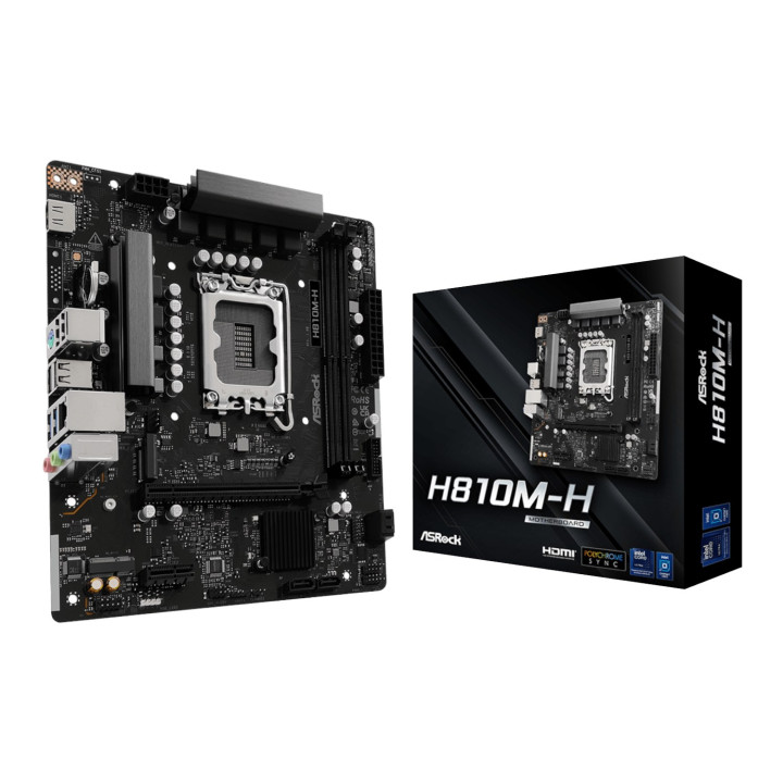 ASRock H810M-H Intel LGA1851 Micro ATX Motherboard - Black | Randcore