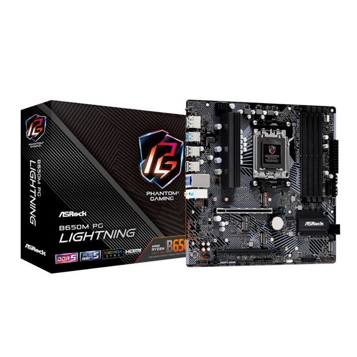ASRock B650M PG Lightning AMD AM5 Micro ATX Motherboard | Randcore