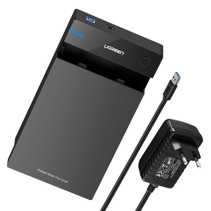 UGREEN 3.5" SATA Hard Drive USB 3.0 Enclosure 5Gbps – Black | Randcore