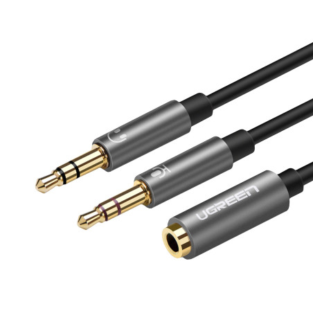 UGREEN UV140 AUX 3.5mm Audio Splitter Cable - Black/Grey | Randcore