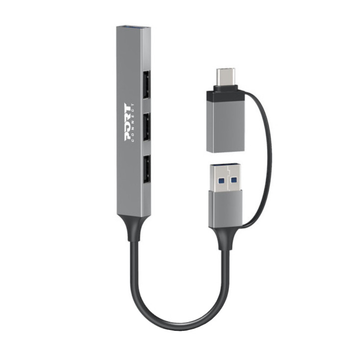 Port Connect USB Type-C to 4-port USB-A 3.0/2.0 Hub | Randcore