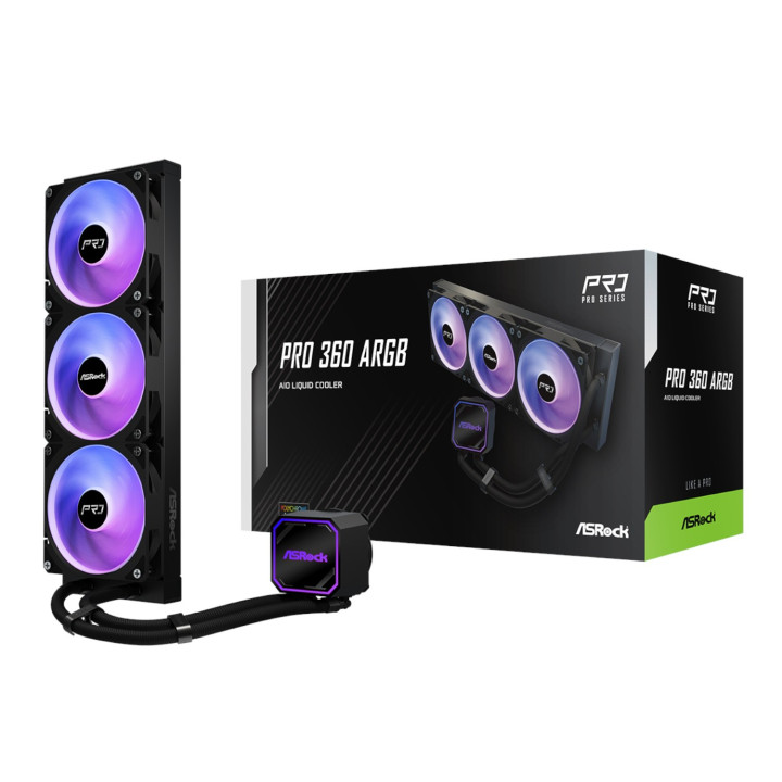 ASRock PRO 360 ARGB All-in-one Liquid CPU Cooler - Black | Randcore