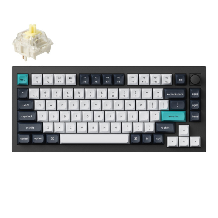 Keychron Q1 Max QMK/VIA RGB Wireless Custom Mechanical Keyboard (Gateron BANANA Switches) - Black | Randcore