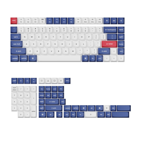 Keychron Double-Shot PBT OSA Keycap Set - Blue and White | Randcore