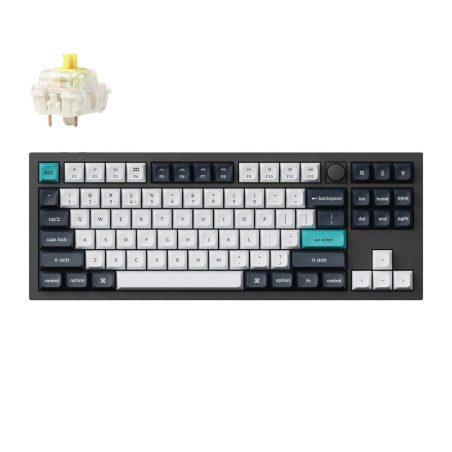 Keychron Q3 Max QMK/VIA 80% Wireless Custom Mechanical Keyboard (Banana Switch) - Carbon Black | Randcore