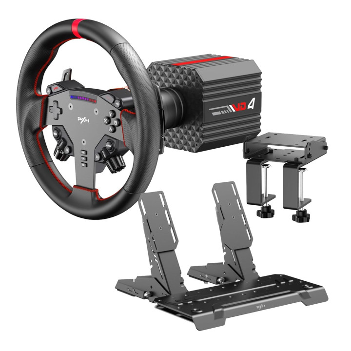 PXN VD4 Direct Drive Sim Racing Wheel – PD-HM Dual Pedal – Z8 Clamp Bundle | Randcore