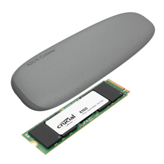 Asus Cobble M.2 SSD Type-C Enclosure and Crucial E100 1TB NVMe Bundle - Grey | Randcore