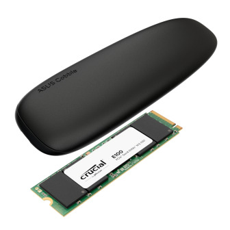 Asus Cobble M.2 SSD Type-C Enclosure and Crucial E100 1TB NVMe Bundle - Black | Randcore
