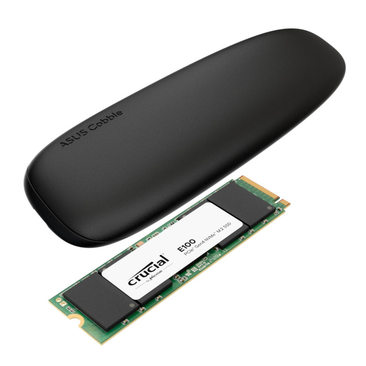 Asus Cobble M.2 SSD Type-C Enclosure and Crucial E100 1TB NVMe Bundle - Black | Randcore