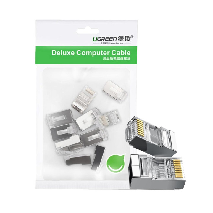 UGREEN NW111 RJ45 Cat6 Ethernet Network Head 100 Pack - Silver/Transparent | Randcore