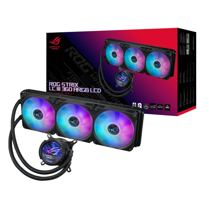 Asus ROG STRIX LC III 360 ARGB LCD All-in-one CPU Liquid Cooler - Black | Randcore